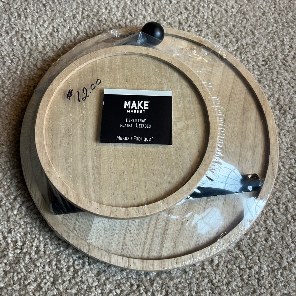 Make Market Natural Wood Tiered Tray